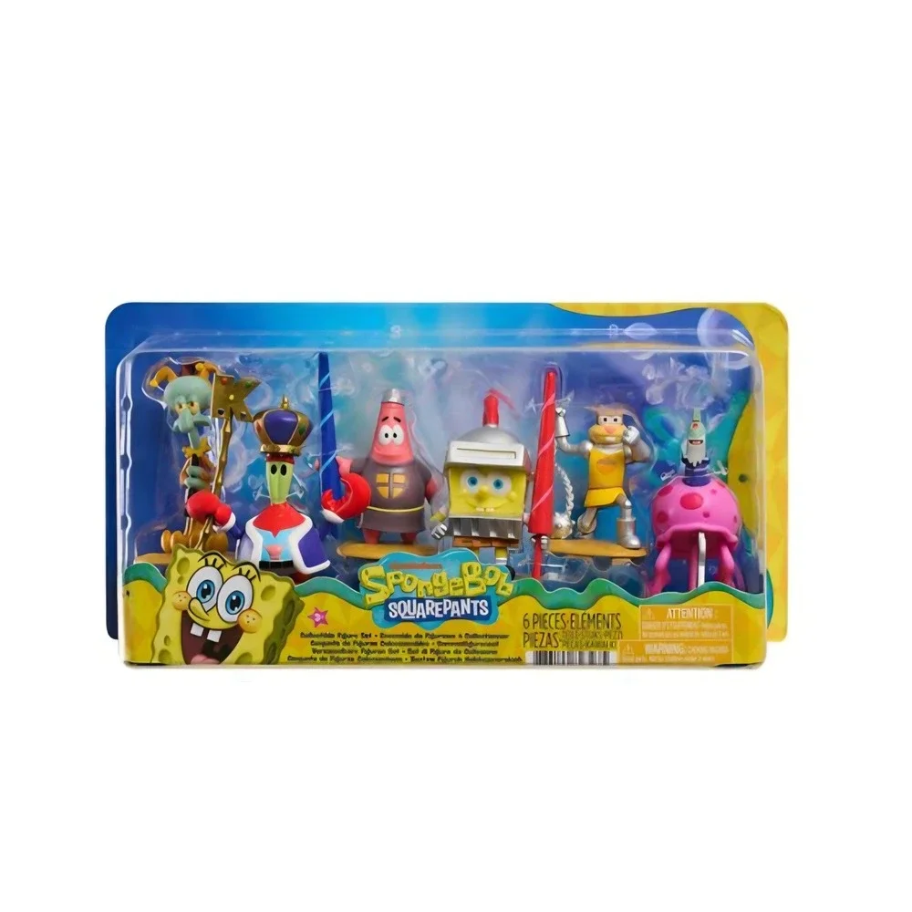 SpongeBob SquarePants 6 Piece Collectible Figure Set Medieval Knight Nickelodeon